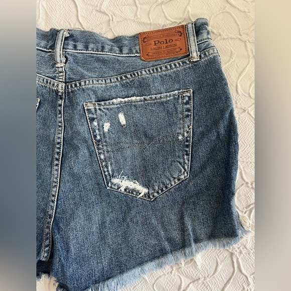 Polo Ralph Lauren Denim Shorts Jean Cut Off  Distressed Size 30 (0534) - Picture 11 of 12